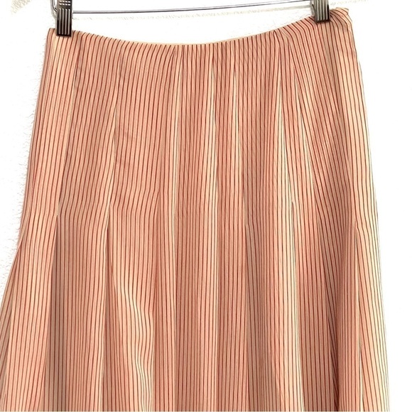 Akris Punto Woman 100% SILK Red Stripe Skirt Size 4 - Picture 2 of 14
